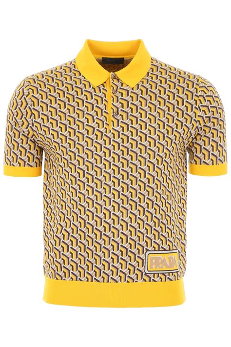 prada poloshirt yellow|Prada polo shirt sale.